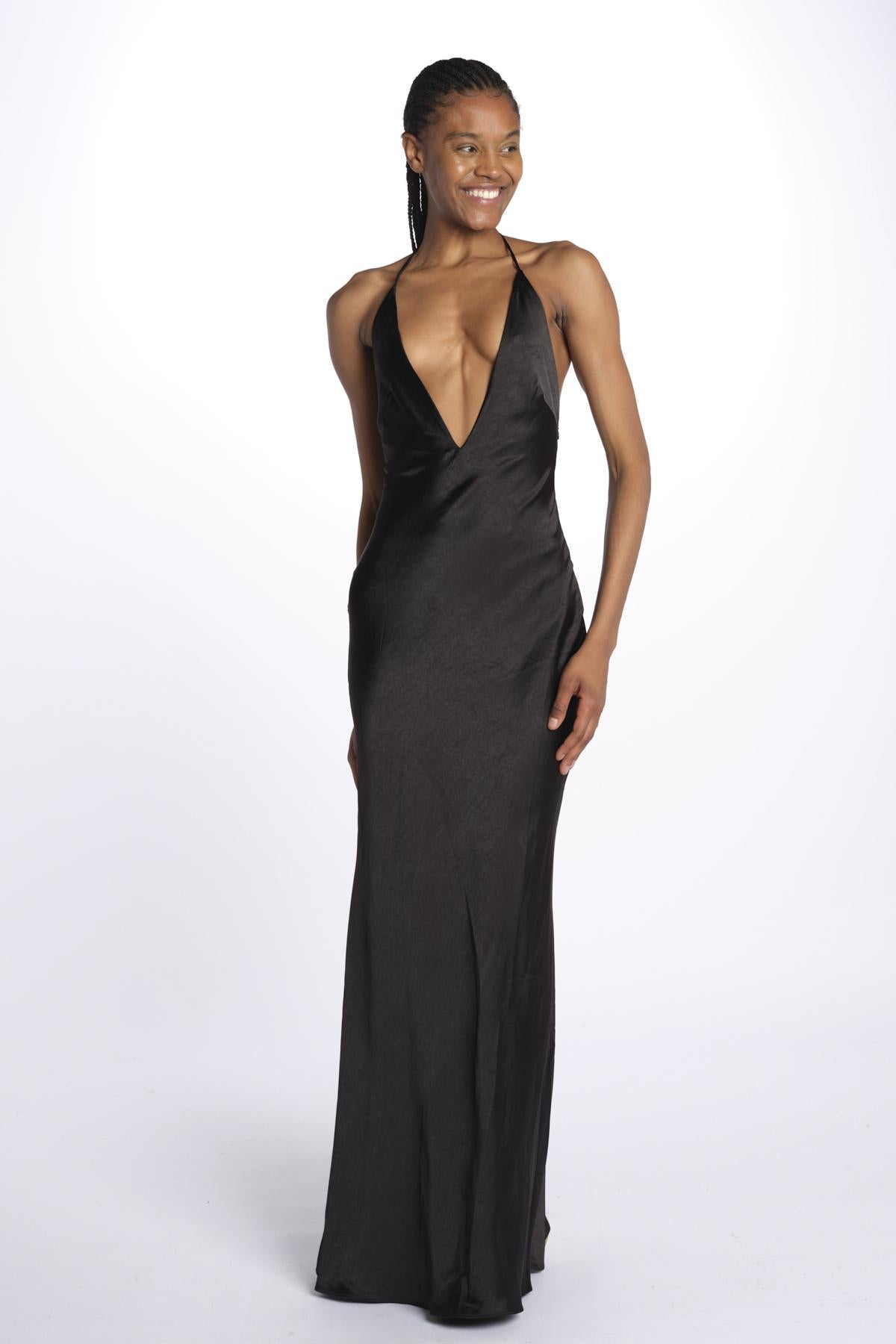 Abito HONOR spallina con fiocco GO29 BLACK misha