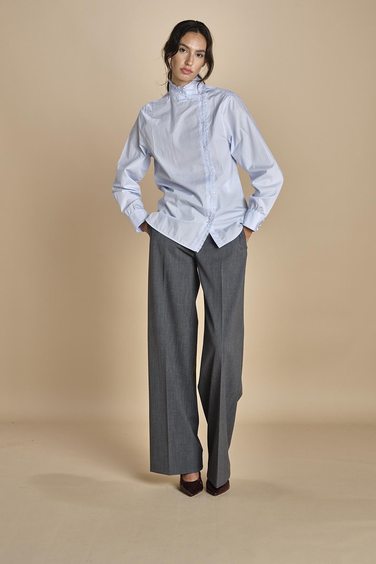 camicia con rouches G0710127 6311 n21