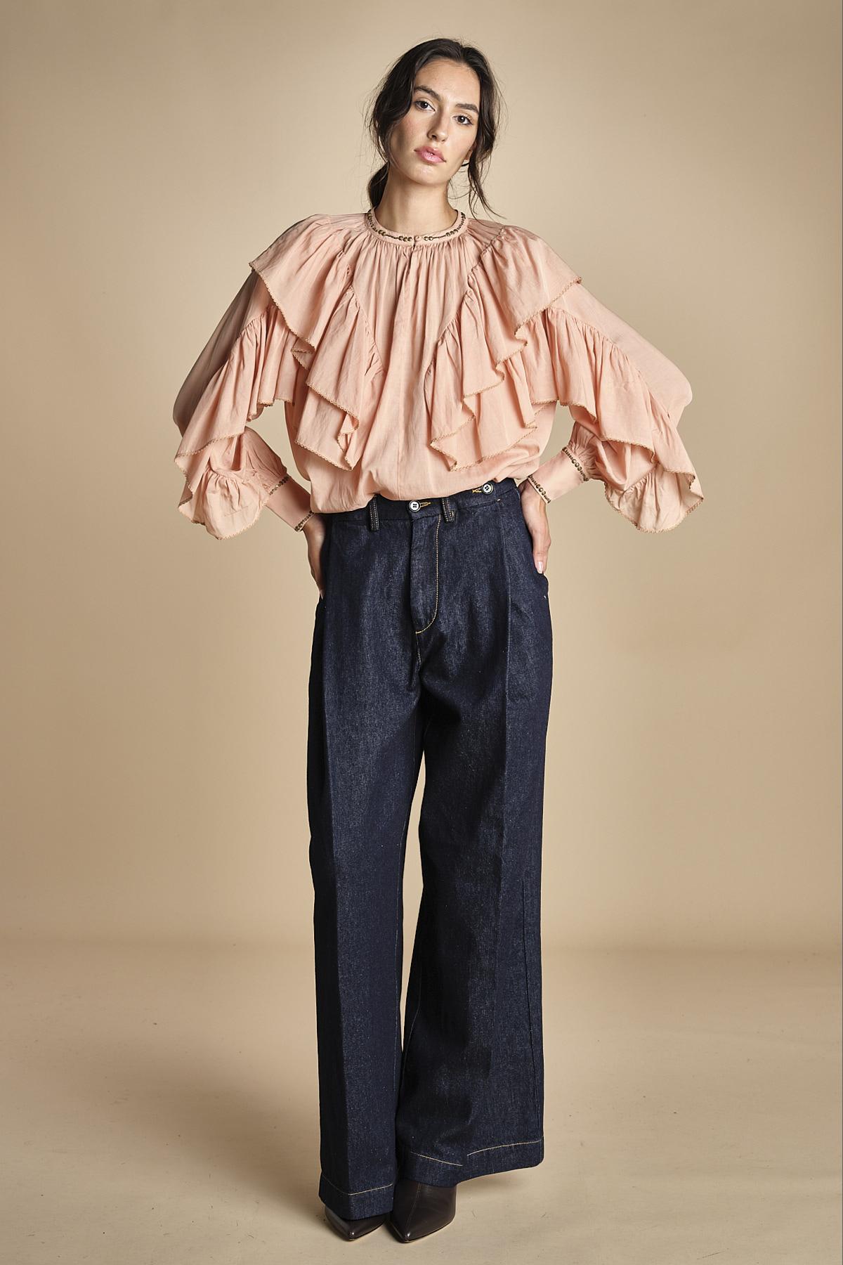 camicia con voille SELONA TOP BLUSH PINK scarlett poppies