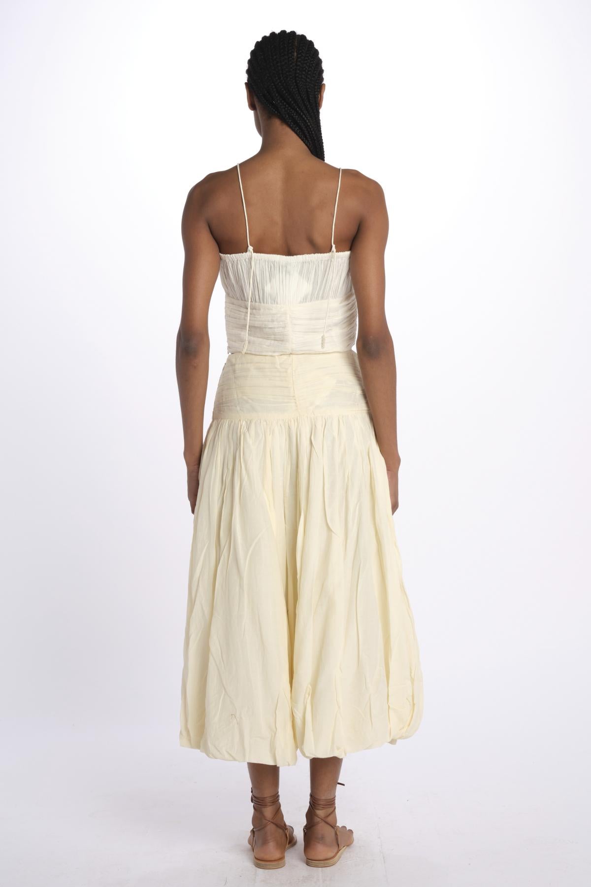 Gonna lunga pieghe CHERRY SKIRT ANTIQUEWHITE scarlett poppies