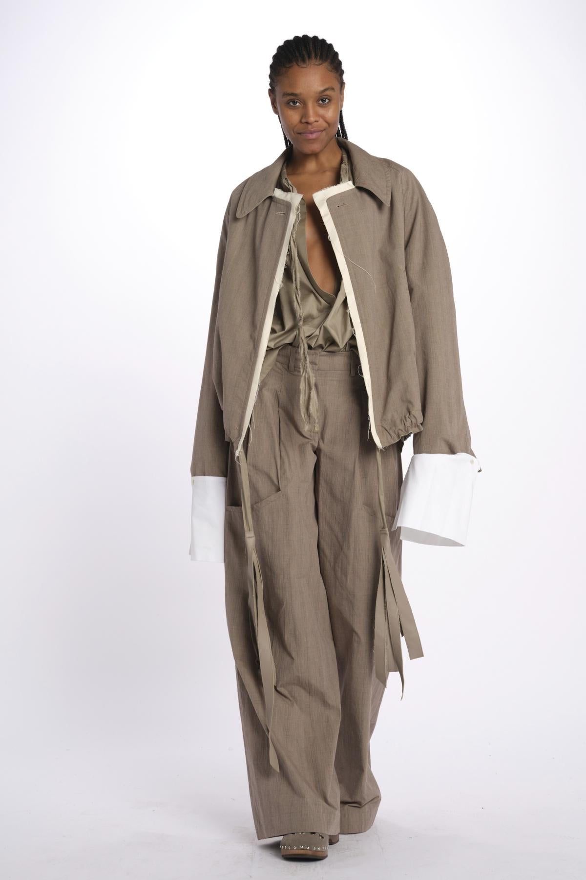 Camicia over con pieghe DARIA SHIRT TAUPE jejia