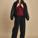 cardigan tre bottoni MIL4A24 25040 BORDEAUX milaura