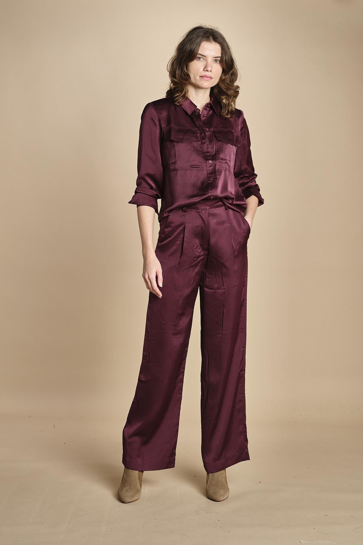 camicia in raso CANOLI PRUNE ba&sh