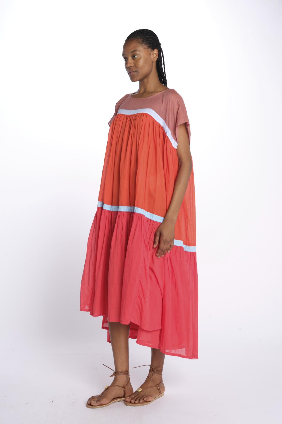 Abito m/c 3 colori Wind dress long WL INDIA RED yvonne s.