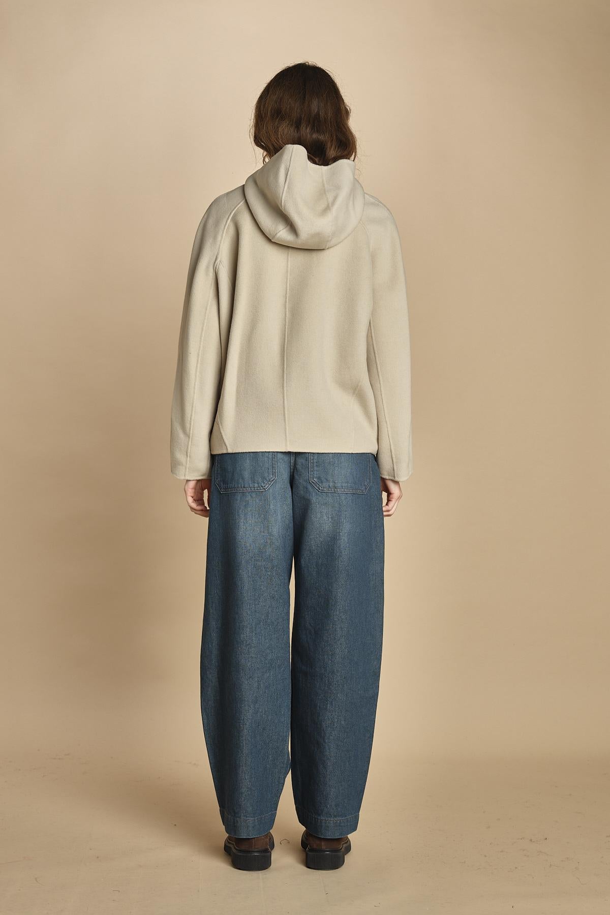 felpa double con cappuccio. PUL0123 BLA0225W soeur