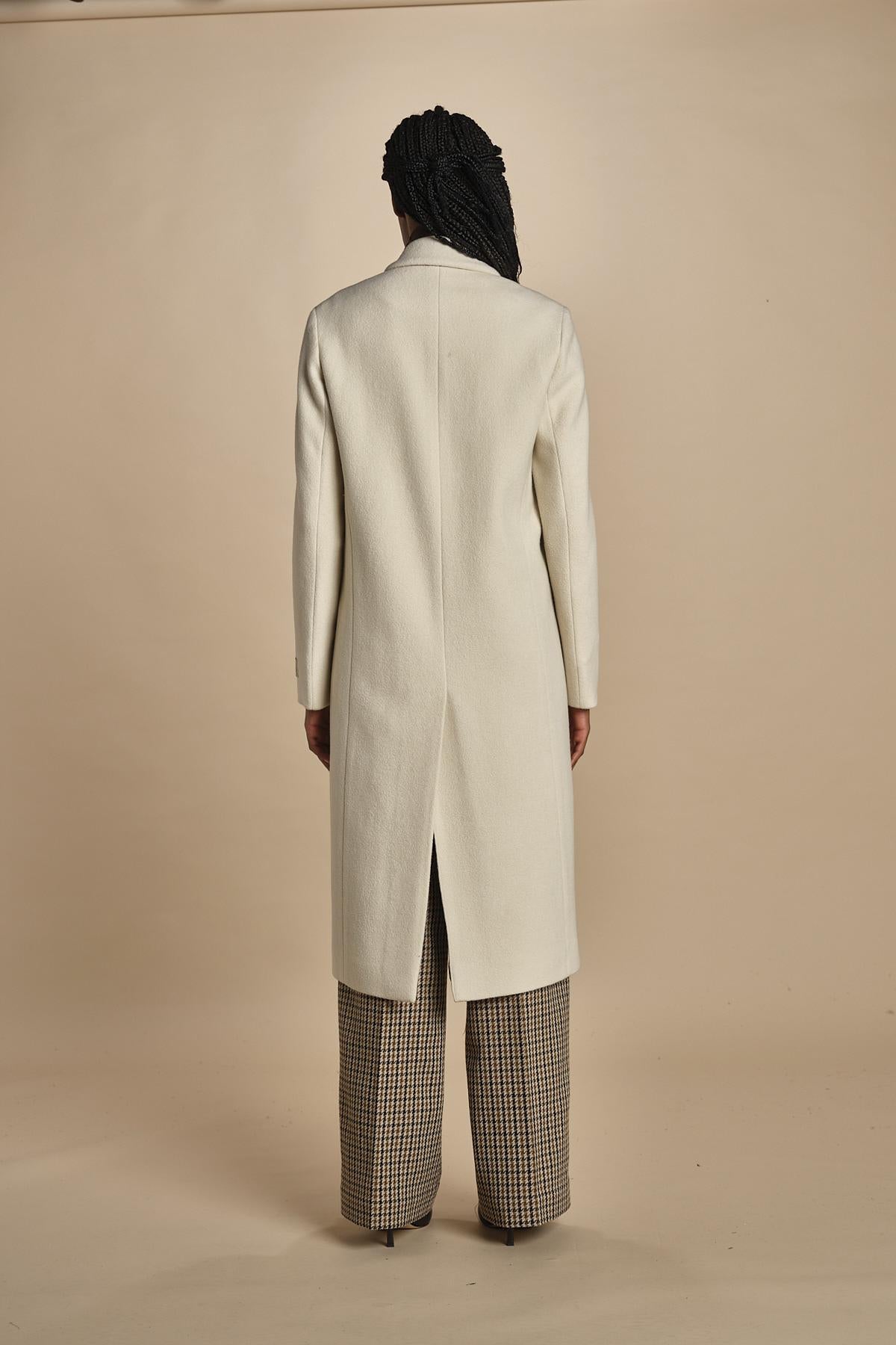 LONDRA2 cappotto doppiopetto panno lana cachemire LONDRA2 MILK massimo alba