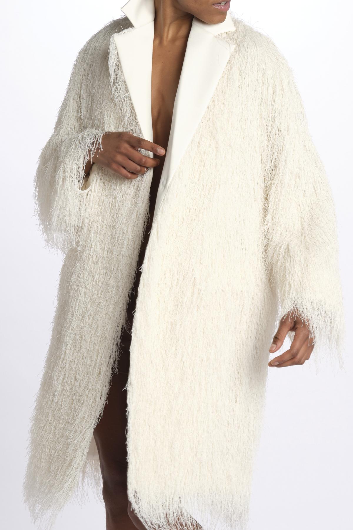 Cappotto OS FRINGE frange 80199FRG IVORY phillip lim