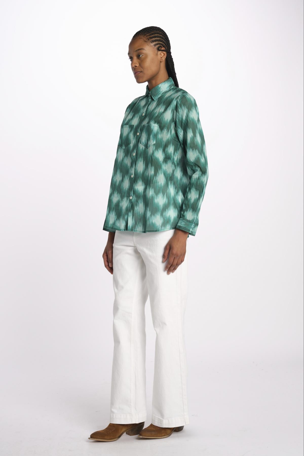 Camicia COQUILLAGES KIPRO 520K terre rouge