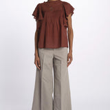 Top CALISSON pizzo con rouches CALISSON BROWNIE vanessa bruno