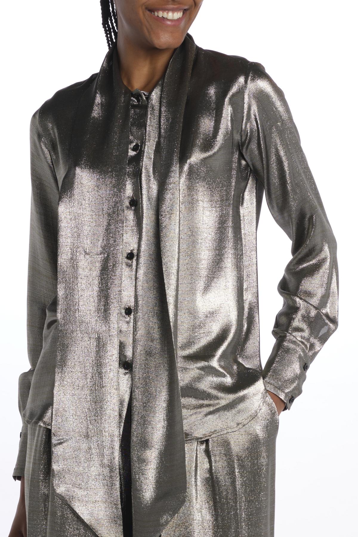 Camicia seta lurex E20FT12 SILVER martin grant