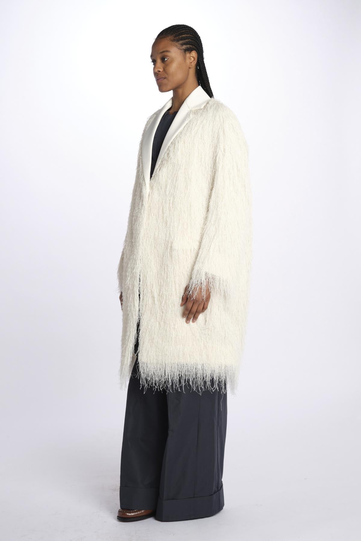 Cappotto OS FRINGE frange 80199FRG IVORY phillip lim