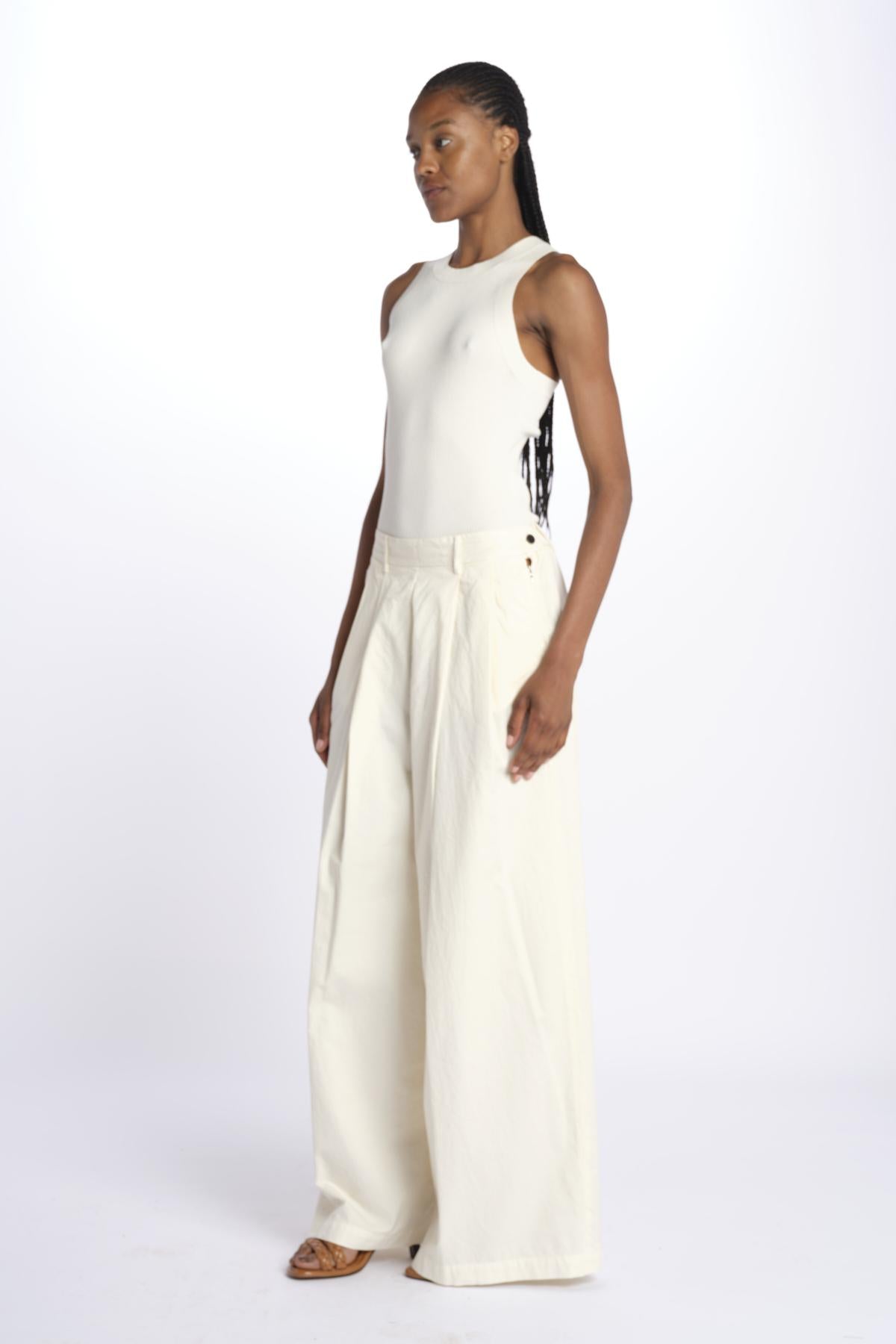 Pantalone pinces con elastico 7204 21618 120 pomandère