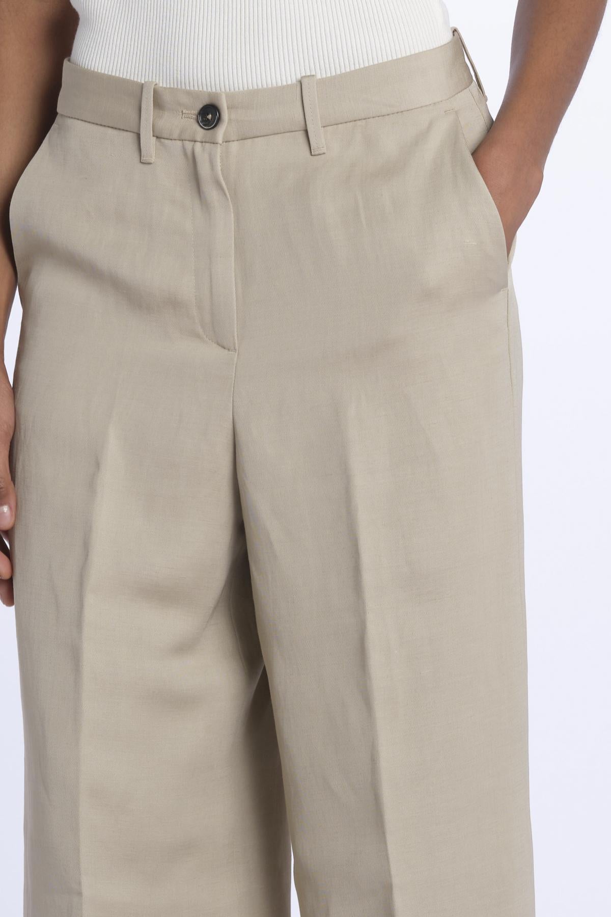 Pantalone KAREN dritto misto lino KAREN KRN27 SABBIA nine in the morning