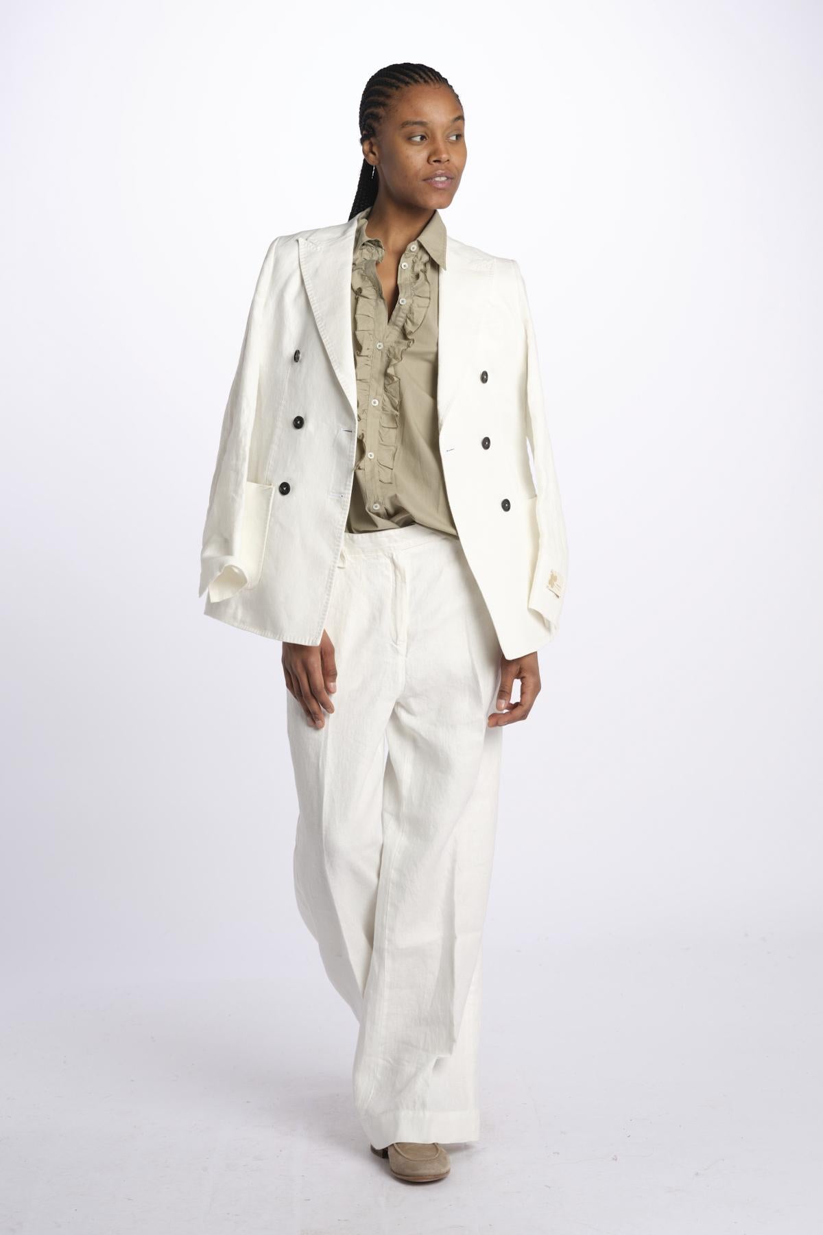 GEMMA camicia con rouches M27D0GEMMAT0278 FANGO massimo alba