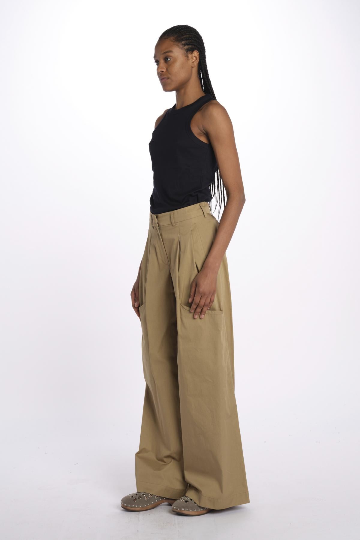 Pantalone con tasconi RYAN PANT KHAKI jejia