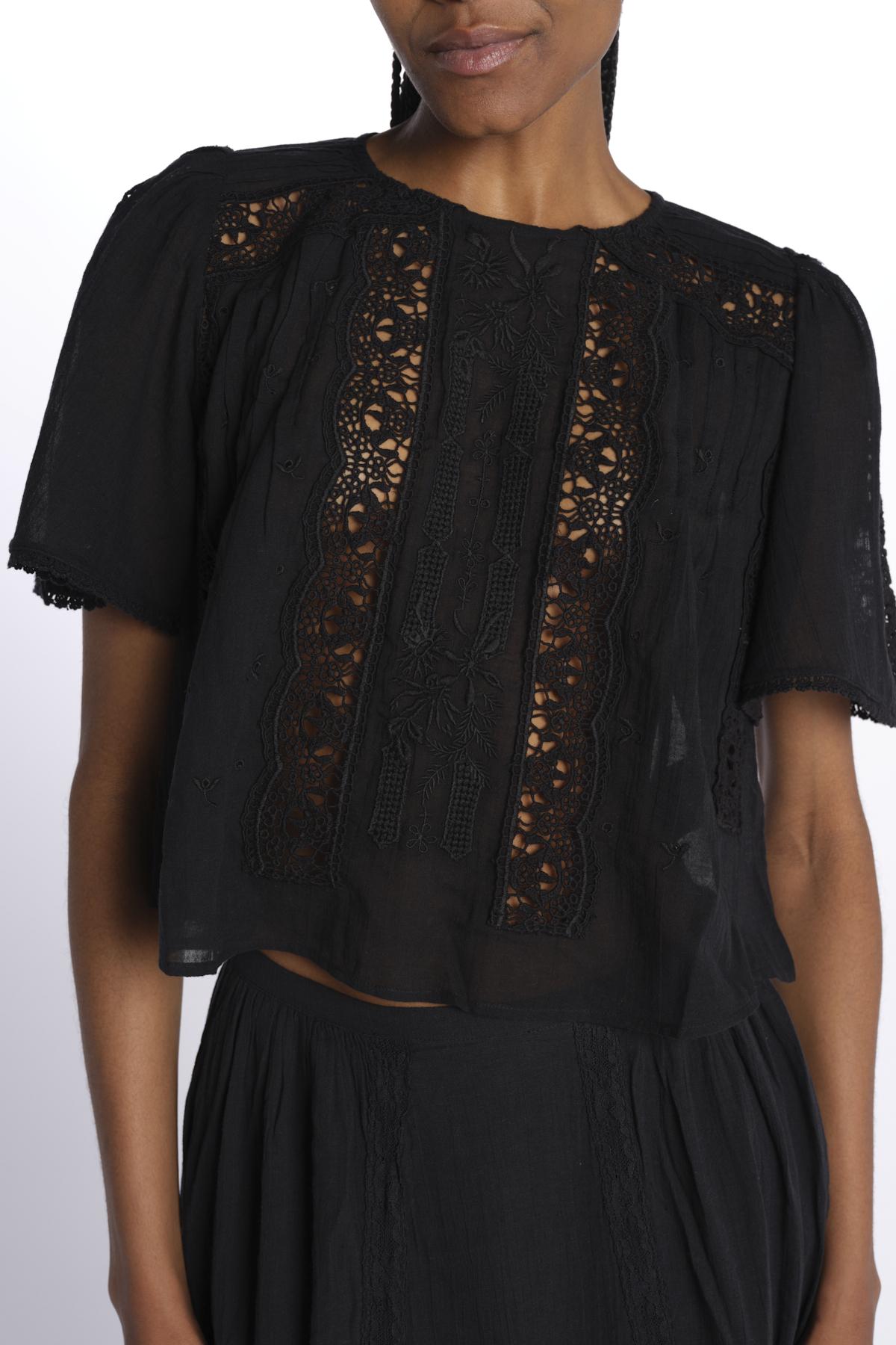 INGRID camicia cropped ricamata B0406 BL louise misha