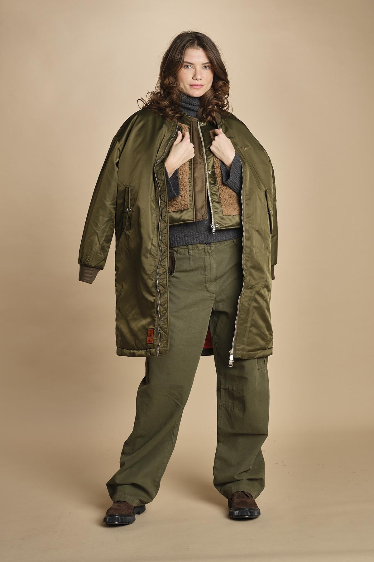 gilet reversibile in nylon e ecopelliccia JENSA CBA COMBO bellerose
