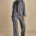 pantalone con elastico in punto milano PENSIL GREY true avenue