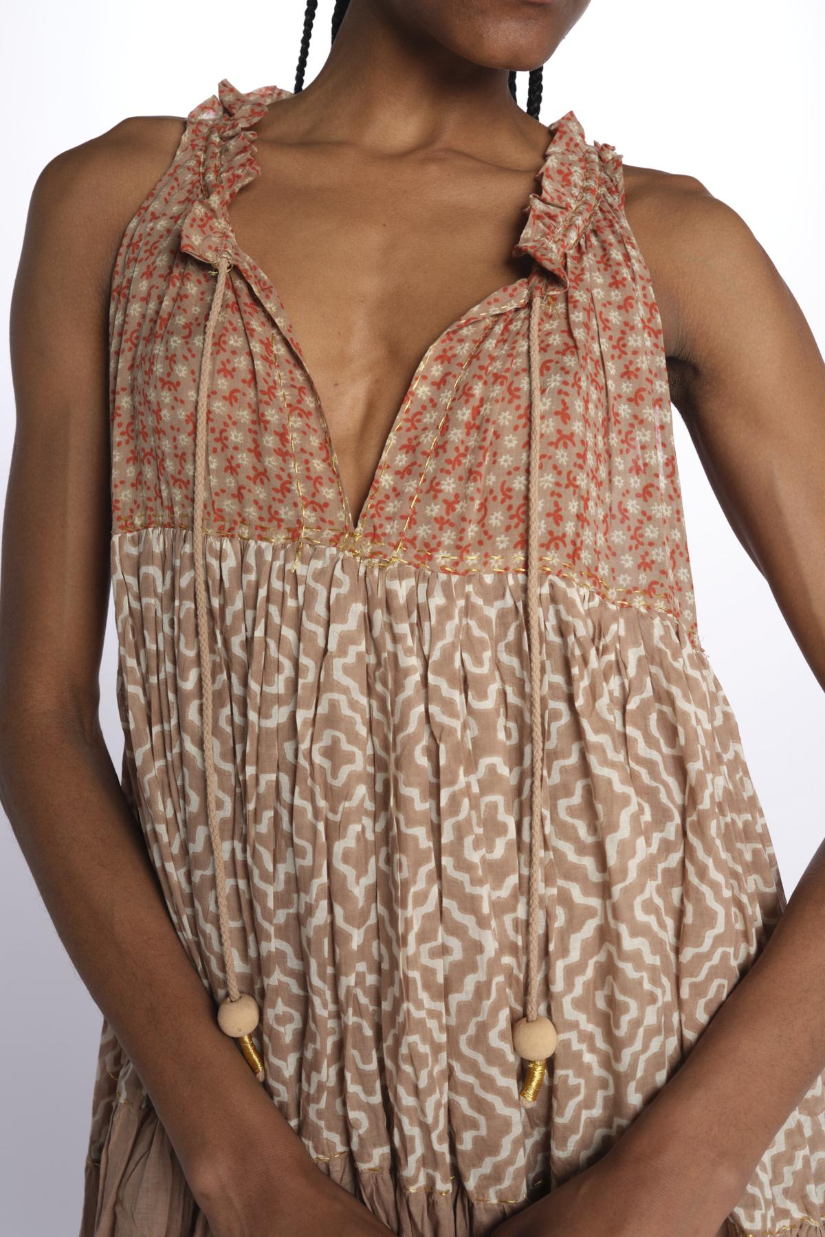 Abito s/m fiori piazzati Maxi Hippydress Sleeveless MHS TD1 CR1 yvonne s.