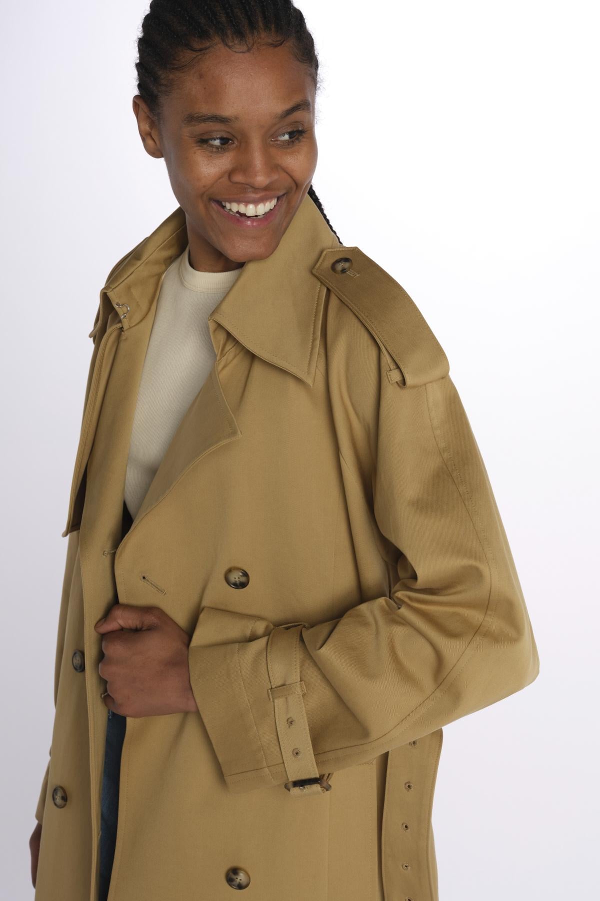 Trench lungo IO111146 BE455 ivy oak