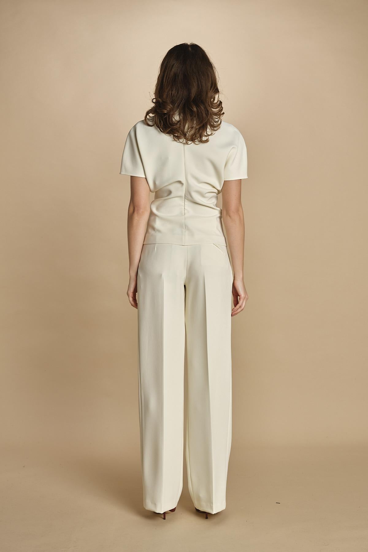 top manica corta con collo alto 31101-313 LATTE 02 federica tosi