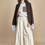 pantalone over in velluto BIRKIN MJD228_ATEX40 J0236 CREAM jejia