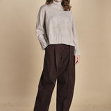 maglia dolcevita in moulinè MIL1 MOULINE 14020 BEIGE milaura