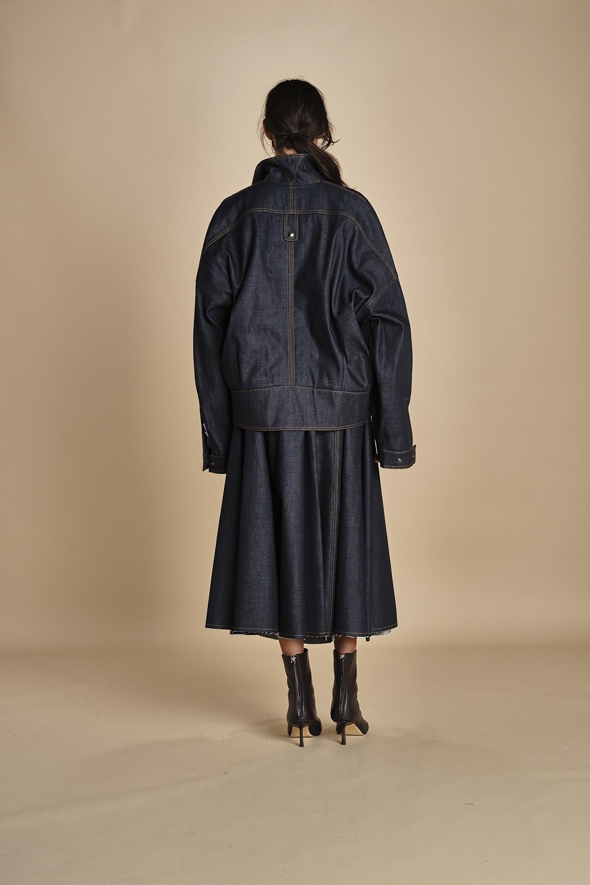 CARLO BOMBER giubbotto in denim MJD507_mr0710 BLUE JEANS WBK jejia