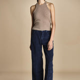 pantalone in veluto cropped ZELDA NAVYBLUE true avenue