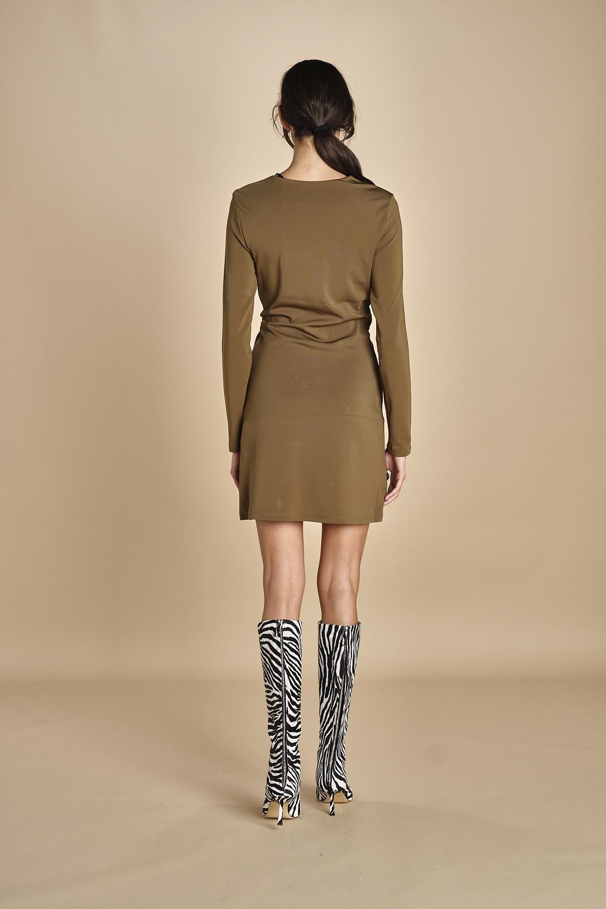 mini abito con fibbie MAILEY DRESS OLIVE malina