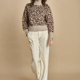 maglia collo alto maculata 32016-355 BEIGE.MORO 25 federica tosi