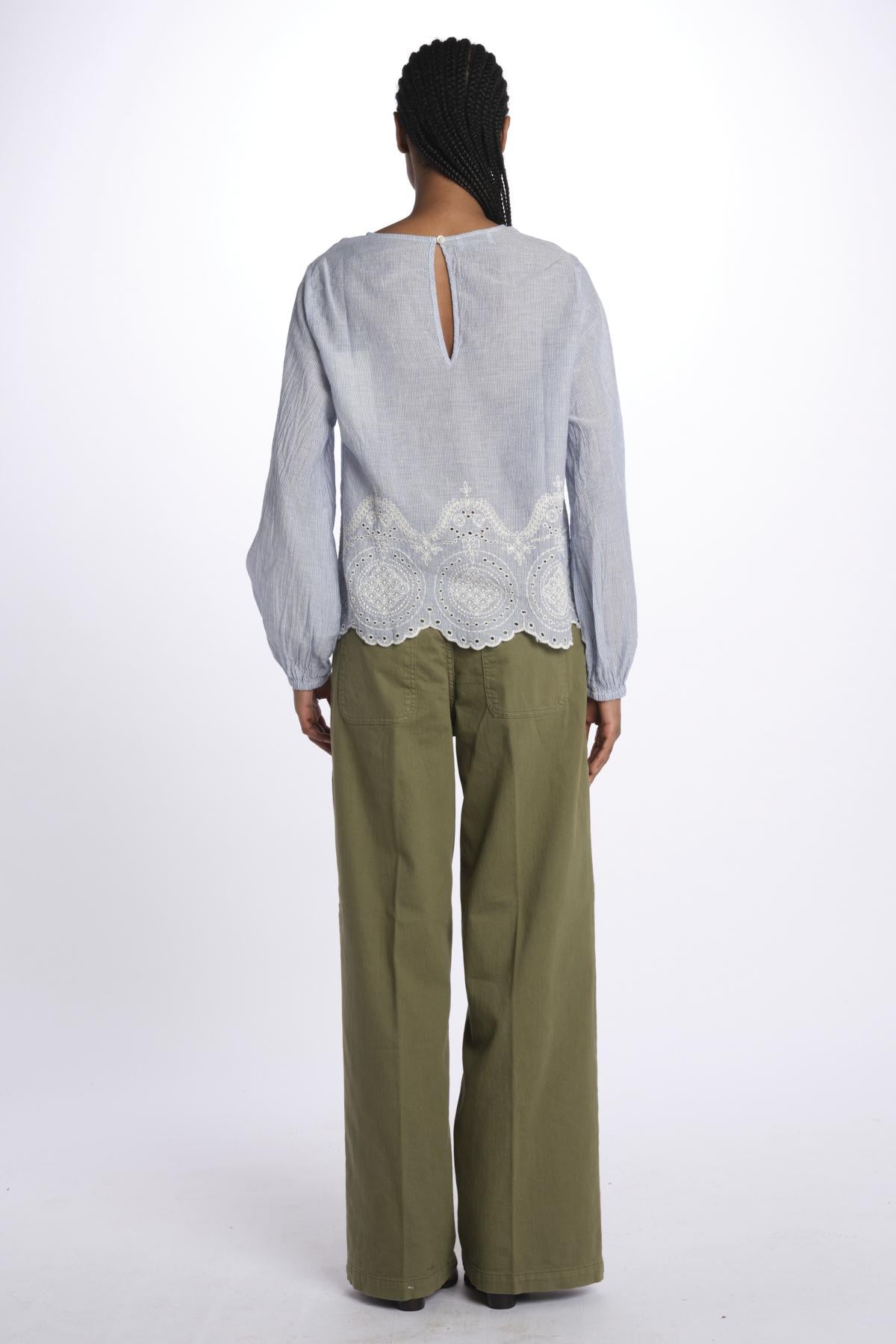 Camicia IRENE righe ricamo IRENE UNI true avenue