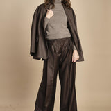 pantalone due pinces lana e seta. PETRA PE80 MORO nine in the morning