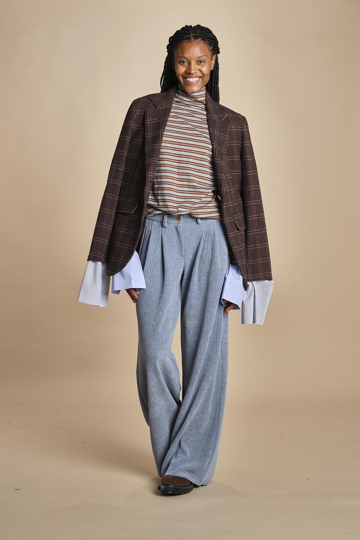 KATHERINE pantaloni in velluto rocciatore con pinces MJD217AA43894 V.450 jejia