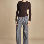 pantalone con elastico in punto milano PENSIL GREY true avenue