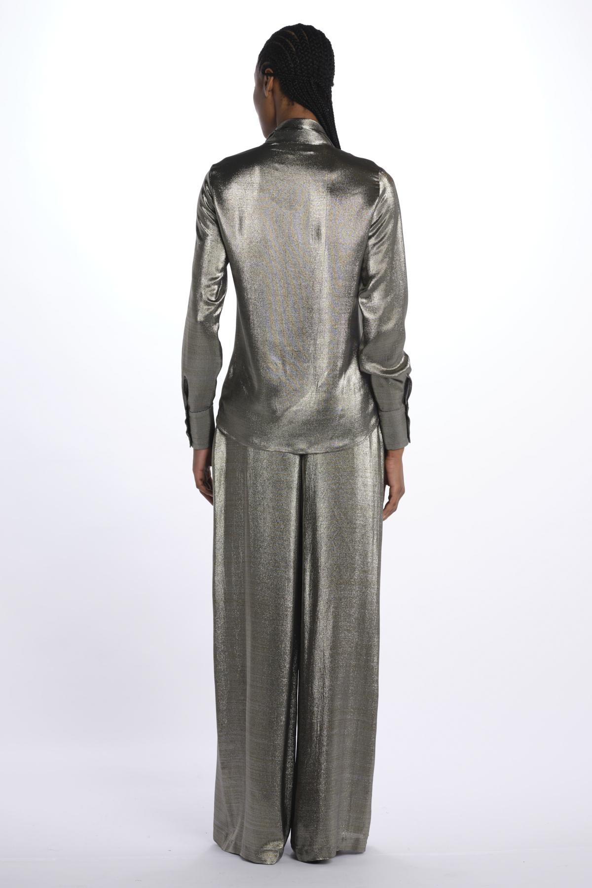 Camicia seta lurex E20FT12 SILVER martin grant