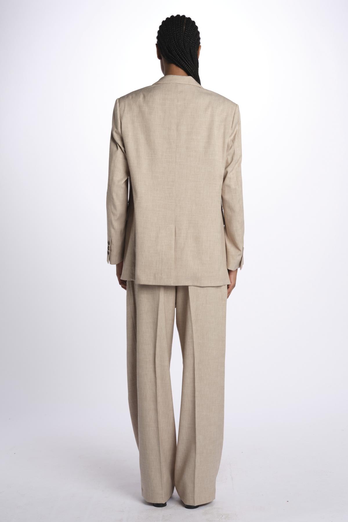 Giacca VALE doppio petto gessata VALE KHAKI true avenue