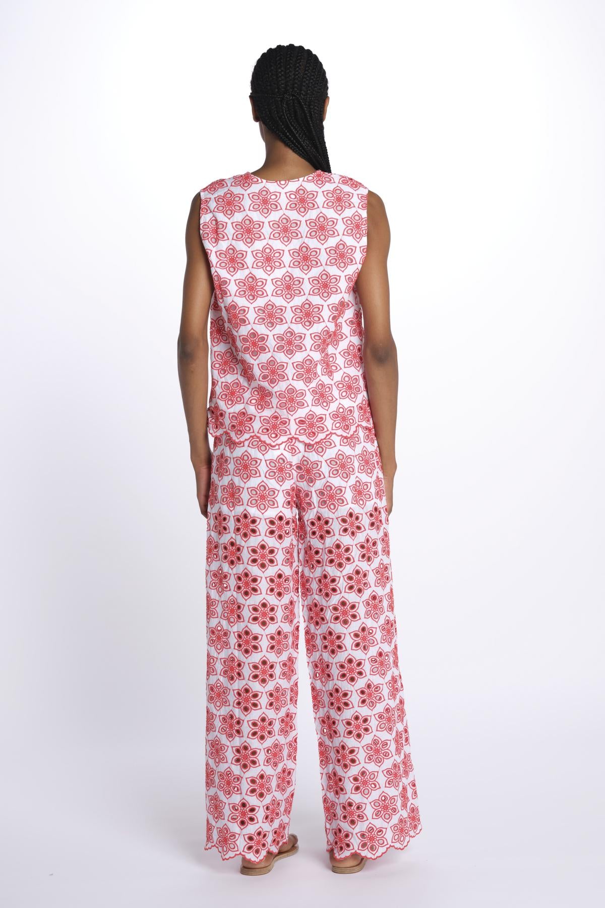 Gilet BAO TOP ricamo fiori S25016 EYELETRED sundress