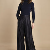 pantalone due pinces lana e seta. PETRA PE80 NAVY nine in the morning