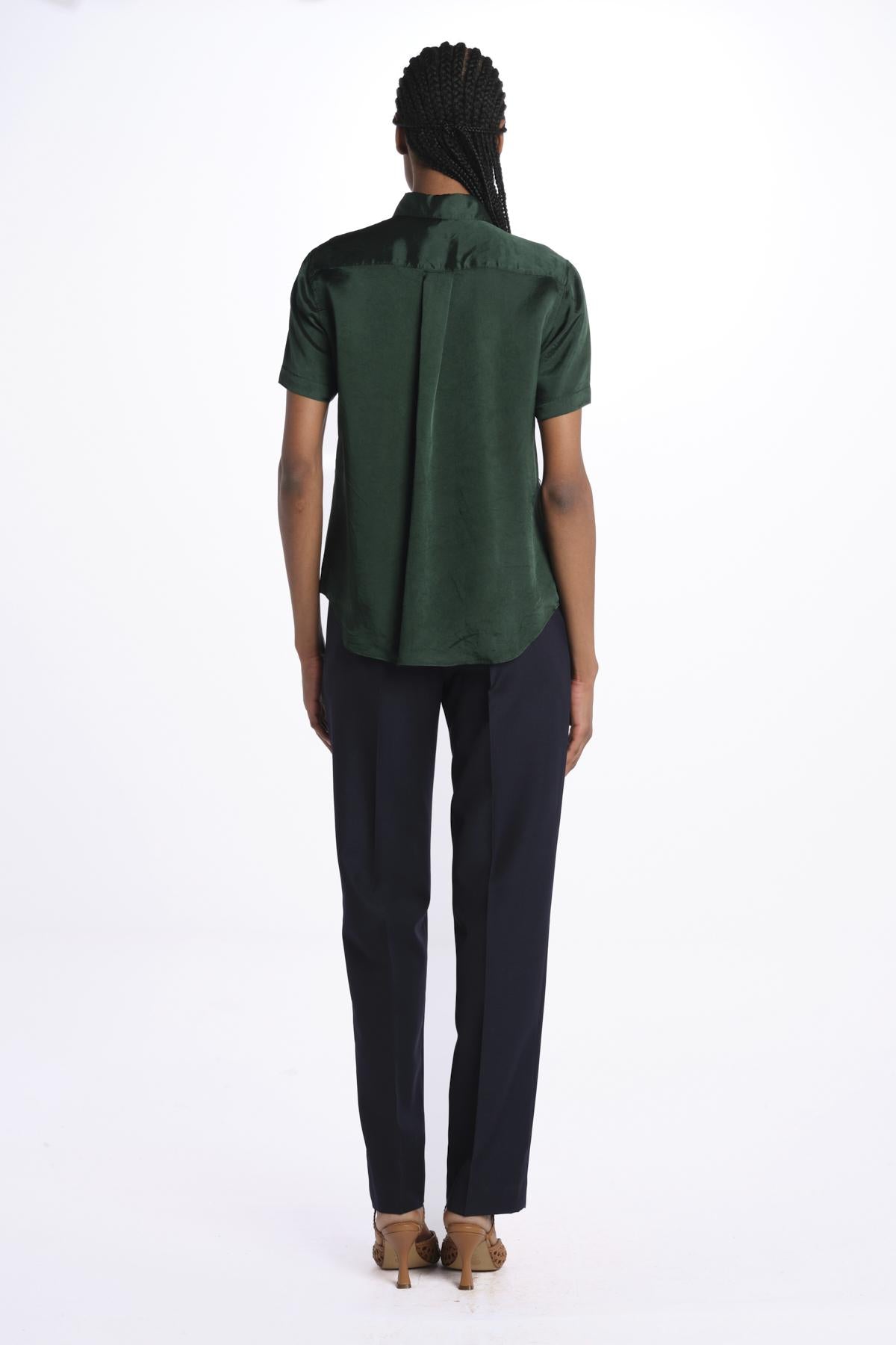 Camicia m/c con rouches MOD.5403 VERDE aspesi