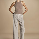 pantalone in velluto cropped ZELDA PEARL GREY true avenue