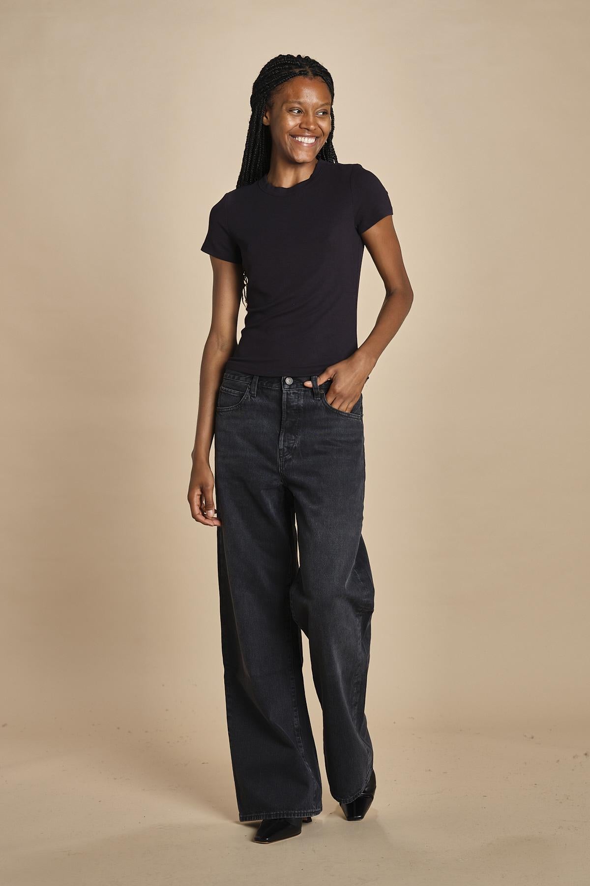 THE RIB TEE tshirt m/c a costine WE24JKT015 NERO frame