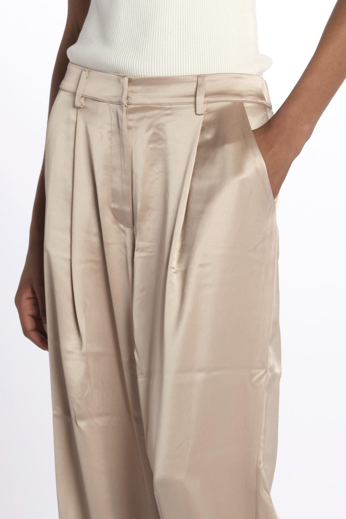 Pantalone SARAH pinces 12248018 CHAMPAGNE malina