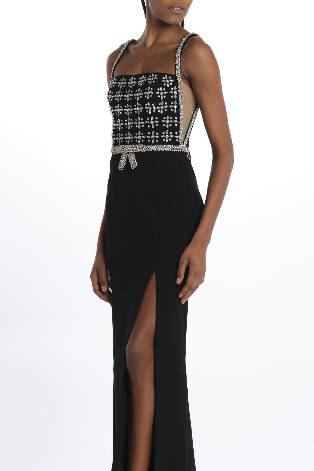 RINA SPLIT GOWN BLACK rebecca vallance