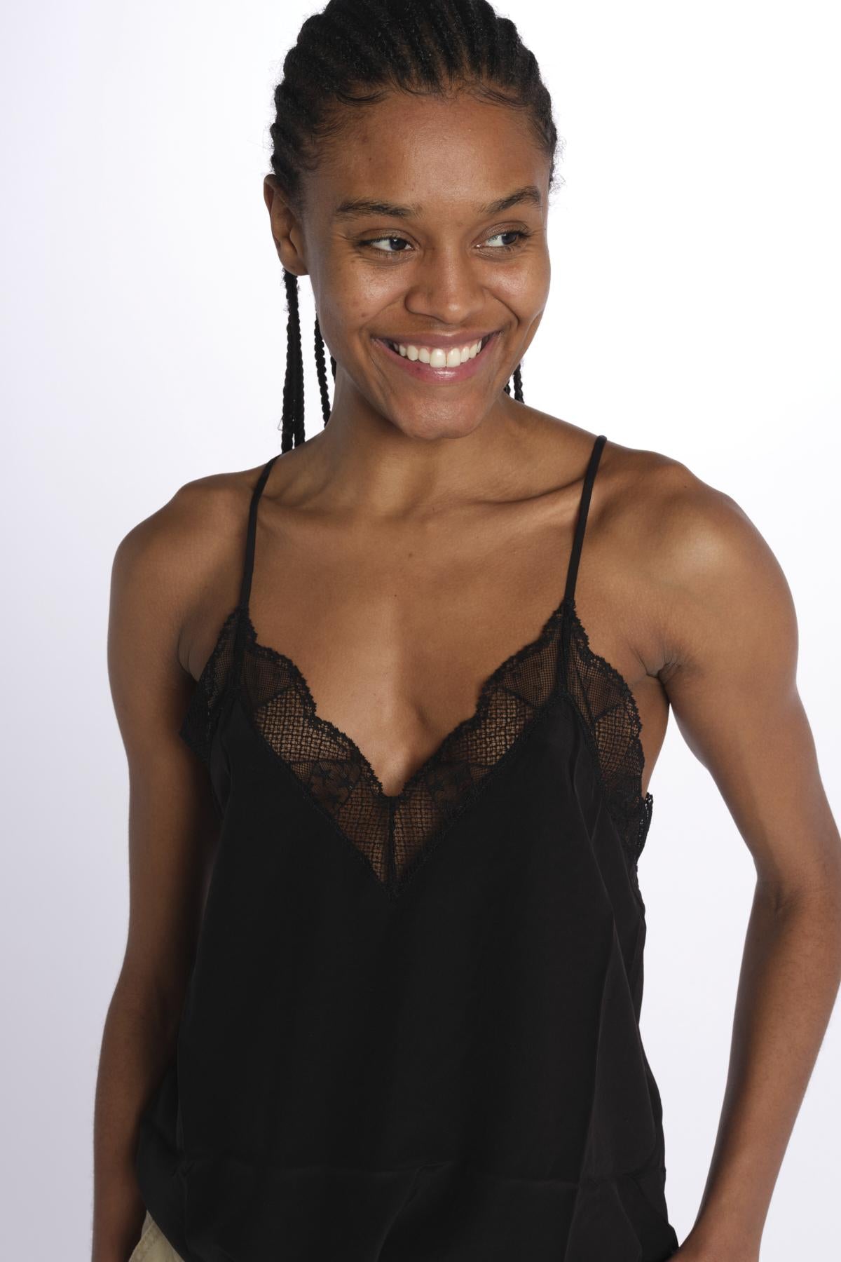 Christy cdc perm top spallina sottile PWGCP0702F NOIR zadig & voltaire