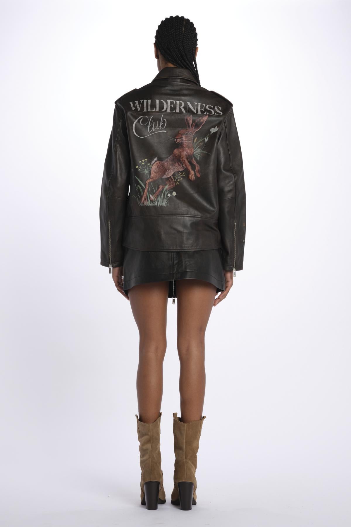 giacca over in pelle con grafiche 179540 U205 scotch&soda