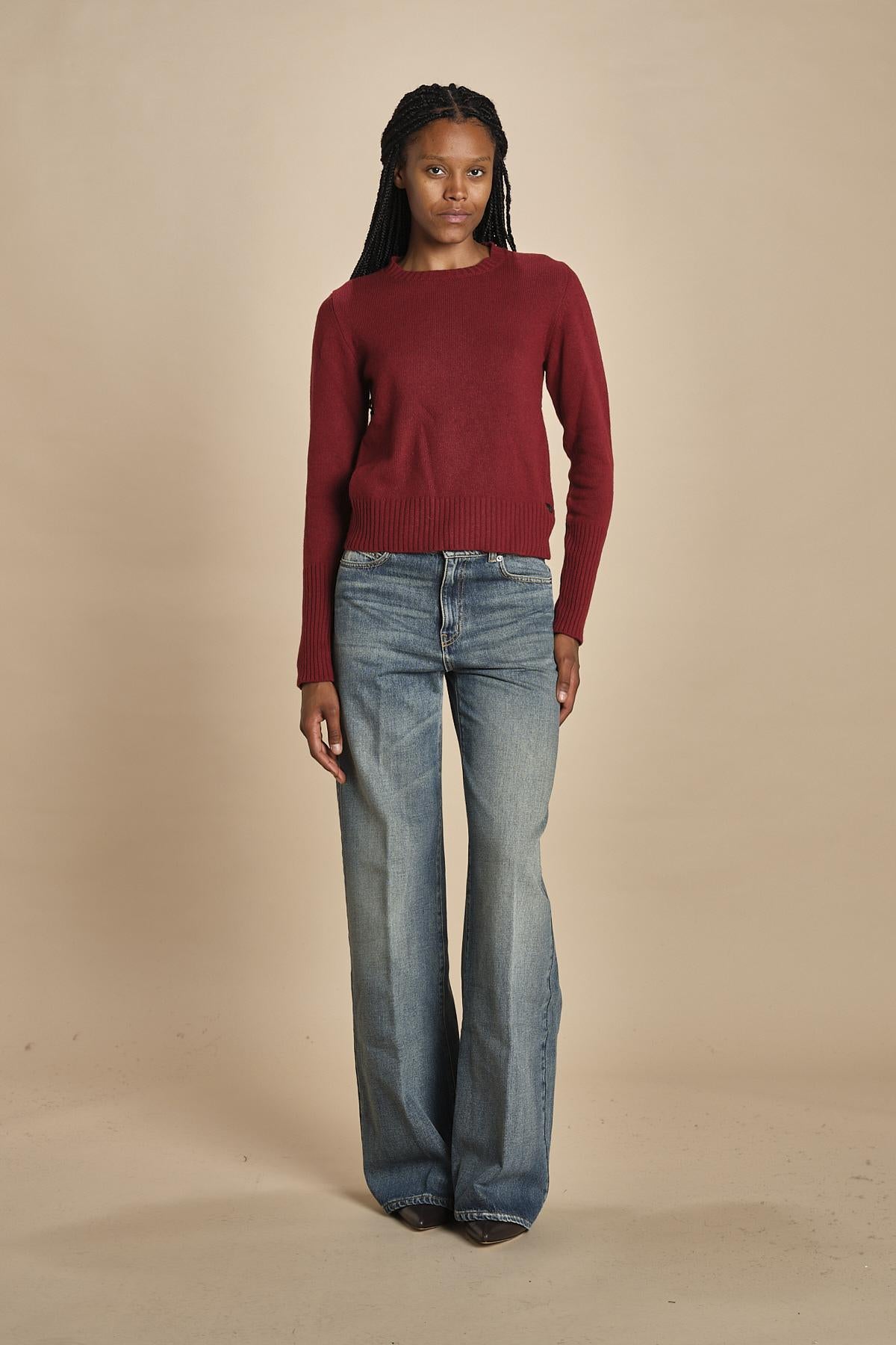 d2501005 girocollo slim by milaura. d2501005 10868 BORDEAUX milaura