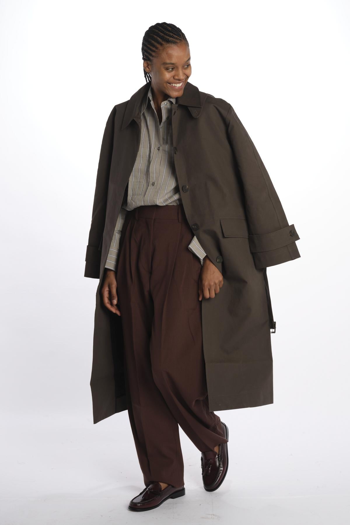 Trench lungo con cintura INNIS1562 MOSSBLACK studio nicholson