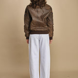 bomber montone più patch aviatore. LCAVIATORBD BROWN schott