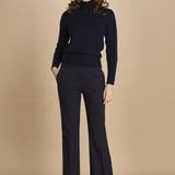 pantalone lungo a zampa. PAOLINA PL142 NAVY nine in the morning